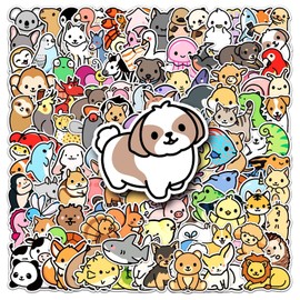 Pack of 200 Animal Stickers Pack Cute Animals Sticker Set Waterproof Vinyl Stickers for Laptop Children Cars Motorcycle Bicycle Skateboard Luggage Suitcase Computer Sticker Graffiti Decal