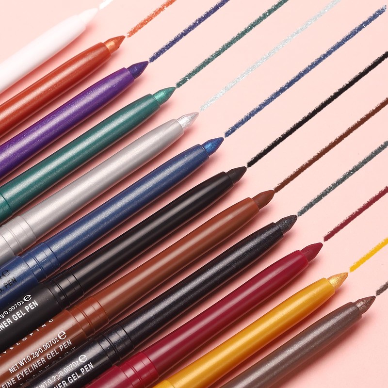 LANGMANNI 2Pcs Metal Colorful Eyeliner Pencil Set - Matte &
