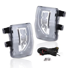 wideep Premium LED Fog Light Assemblies for Silverado 2016-2018 Chevy, Silver Assembly Lamp Kit, Enhanced Road Visibility, Anti-Fog, 6500K White, IP67, DC 12V, 2Pcs