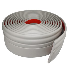 Wall Base Molding Trim Peel and Stick Rubber Baseboard Moulding 4” Wide Flexible Vinyl Wall Cove Base (4" Wide x 16.4' Long, Gray)