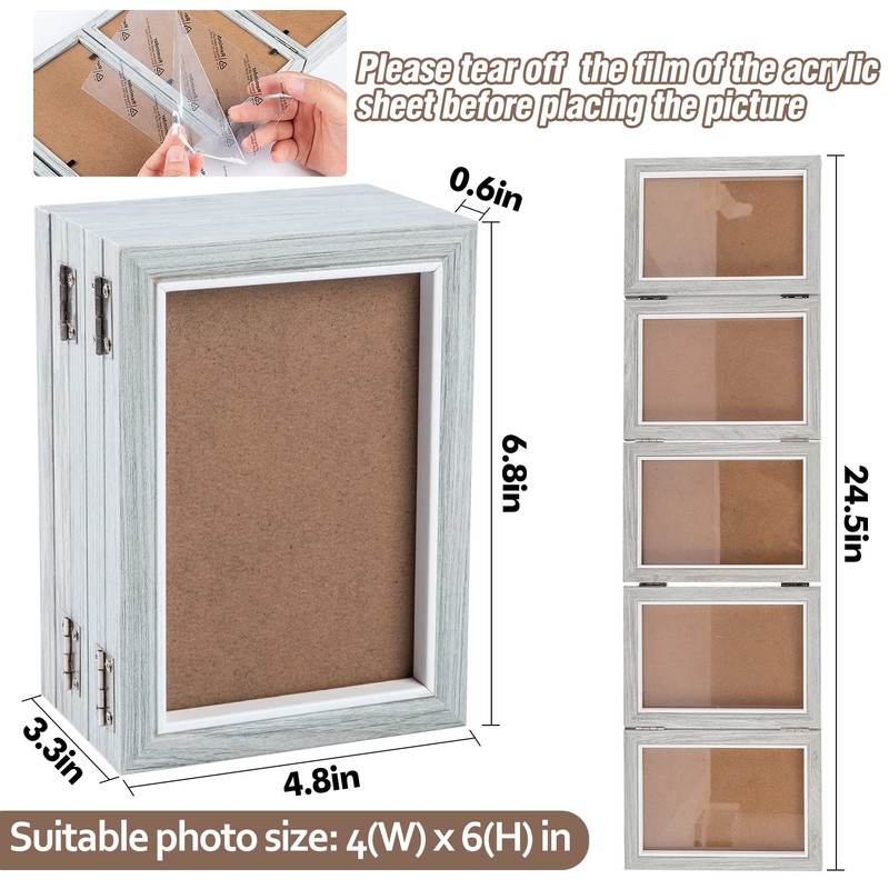 Biggun 4x6in 5 Folding Accordion Picture Frame - Foldable Hinged