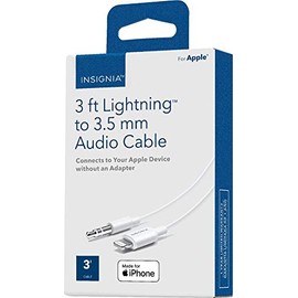 Insignia 0.9m (3 ft.) Lightning/3.5mm Stereo Audio Cable - White