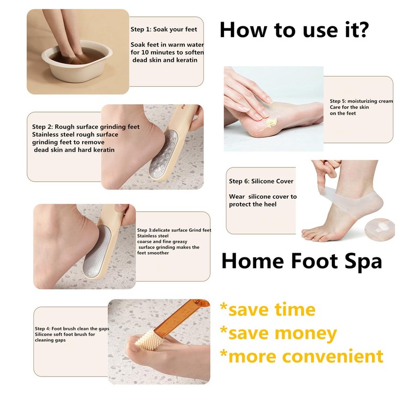 2-in-1 Foot File Callus Remover Set, Stainless Steel Foot Scrubber