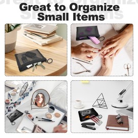 Mini Mesh Pouches (4 Pack), Small Mesh Bags with Zipper Nylon Makeup Pouches Bag Cosmetic Pouch Travel Purse Organizer Insert Diaper Inside Bag Organizers Home Organizing Size See Through Cute Black