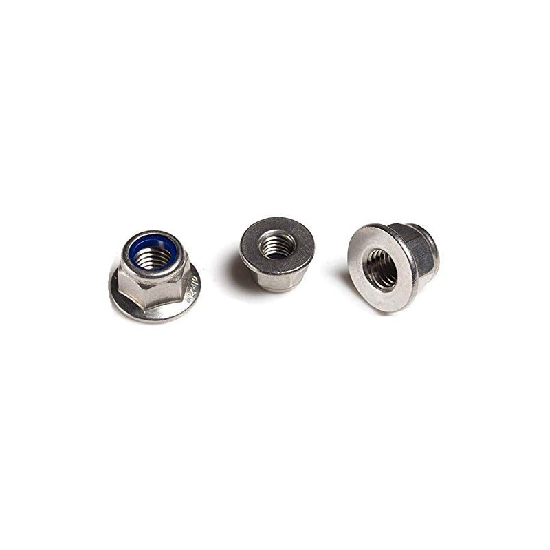 Hexagonal nuts with flange self-locking (with polyamide clamping part) -