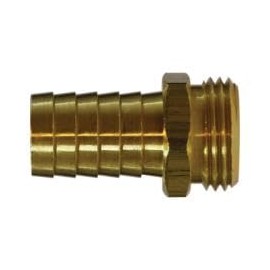 Midland Industries 30045 Straight Male End Hex Adapter, 1 in Garden Hose Barbed x 3/4 in MGH, Brass (2 Pack)