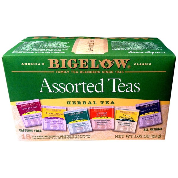 Bigelow Assorted Herb Tea 6 Variety 18 Bags (Pack of 4)