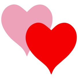 180 Pieces Heart Cutouts Paper Hearts Cut Outs Heart Shape Cards 6 Inches Valentine's Day Paper Cutouts for Love and Peace School Craft Valentine's Day Decor(red and Pink)