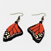 Monarch Butterfly Wing Wood Dangle Earrings