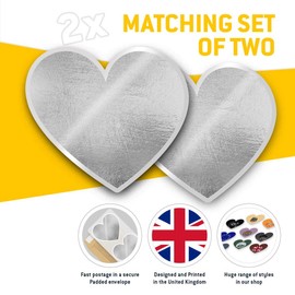 2 x Heart Stickers 7.5 cm - BW - Rose Foil Copper Colour Shimmer Fun Decals for Laptops,Tablets,Luggage,Scrap Booking,Fridges, #43458