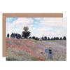 Claude Monet Poppy Field Stroll Fine Art Greeting Card Plus