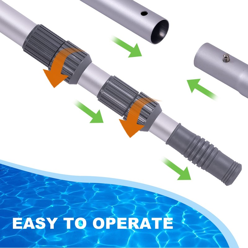 Sepetrel Pool Pole - Professional 12 Foot Telescoping Swimming Pool