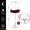 Slanted Red Wine Glasses, Set of 2, Modern, Crystal, Hand