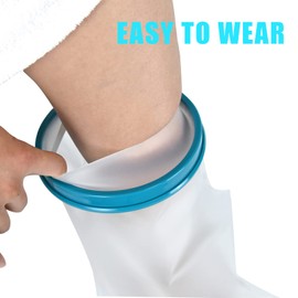 Shower Protection Foot Non-Slip Bandage Protection Waterproof Cast Protection for the Shower, Plaster Protection Foot Holding, Reusable, Plaster Bandage Protection Waterproof for Foot, Ankle (L)