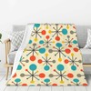 Mid Century Modern Atomic Retro Blanket, Soft Blankets Flannel Bed