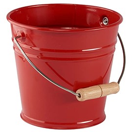 Glückskäfer 535054 Metal Bucket with Wooden Handle Red