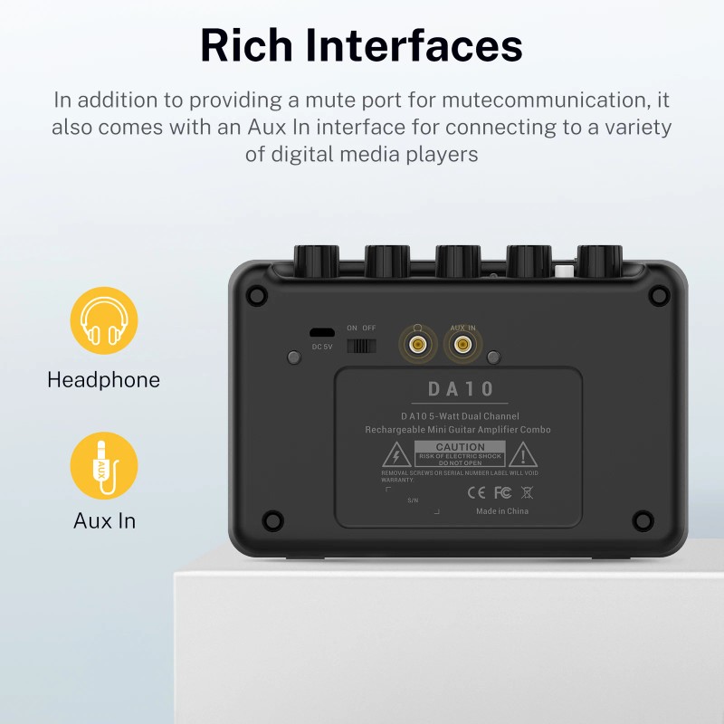 Donner 🔊 Donner Guitar Amplifier 5W Electric Desktop Guitar-amp Practice