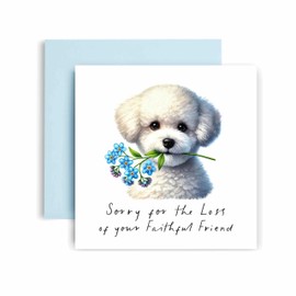 Huxters Sorry for Loss of Dog – Bichon Frise - Condolences to Dog Mum and Dog Dad – Dog Best Faithful Friend Deepest Sympathy (Bichon Frise)