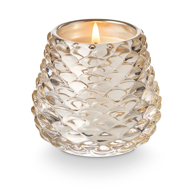 Illume Winter White Glass Pinecone Candle