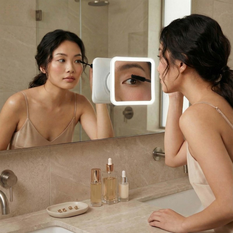 Fancii 20x Magnifying Makeup Mirror with LED Lights, Rechargeable, High