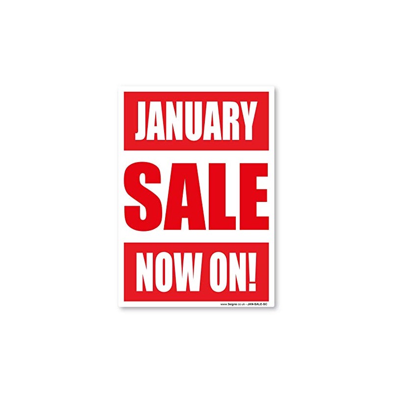 January Sale Sign, Window, wall Shops promotional advertising, A1 841x594mm,