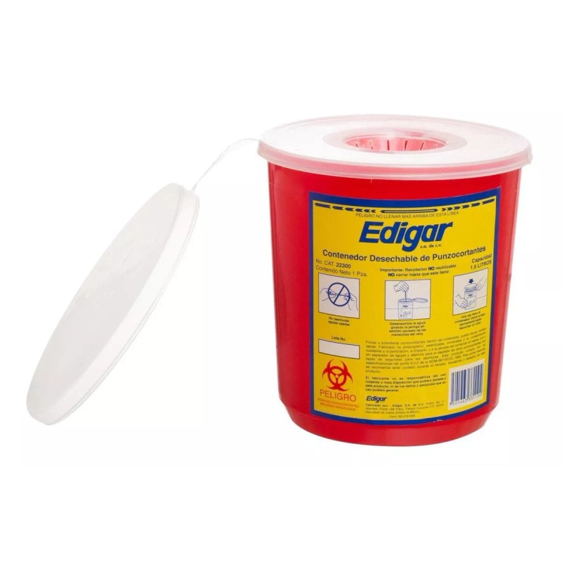 Edigar Contenedor Para Rpbi Punzocortantes 1.5l - Edigar