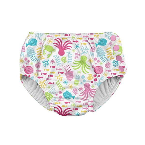 Snap Reusable Absorbent Swimsuit Diaper-White Sea Pals-18mo