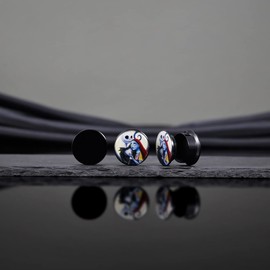 KUBOOZ Devil Eye Acrylic Ear Plug with Flesh Tunnels (5 Pairs), Acrylic