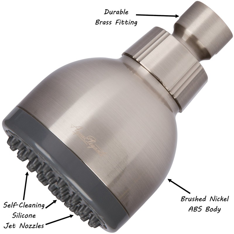 High Pressure Showerhead Brushed Nickel - Best Wall Mount, Bathroom,
