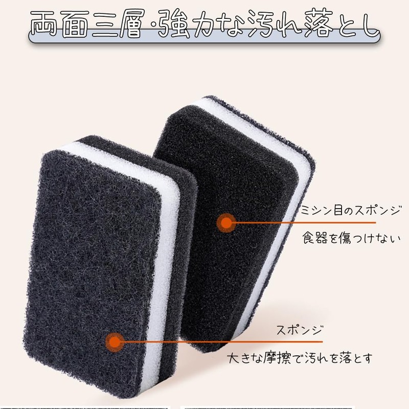 TANGRUl Sponges, Dishwashing, Kitchen Sponges, Set of 6, Durable and