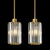 HONIEGG 5.1" Mini Modern Gold Crystal Kitchen Island Pendant Lights