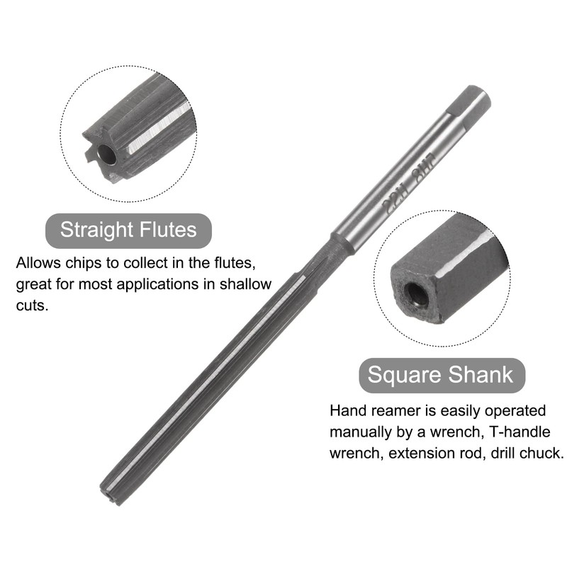 sourcing map Hand Reamers, 5mm H8 Metric Reamer Drill Bit