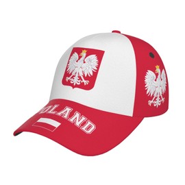 Polish Flag Baseball Cap for Men Women, Fashion Flag of Poland Hat Adjustable Sun Protection Visor Caps Trucker Hat Patriotic Dad Caps