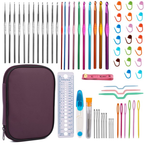 NAMOON 60 Pcs Crochet Hook Set, Crochet Needles Set with