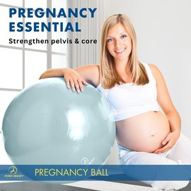 Pregnancy Ball for Maternity, Labor and Birth.  Includes Pregnancy Guide.  (Mist) - Color: Mist, Size: 75 cm: 5'10" +