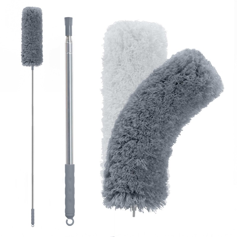 BOOMJOY Microfiber Feather Duster with 100 inches Extension Pole, Dusters