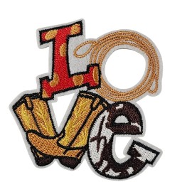 Honeybee Studio Press L O V E | Western Boots Lasso - Embroidered Patch