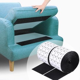 Navona 20Ft x 4 Inch Heavy Duty Hook and Loop Tape with Adhesive, Carpet Anti Slip Rug Gripper, Couch Cushion Grip, Hook and Loop Strips for Home, Office, DIY and Car -Black