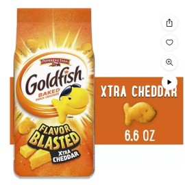 Pepperidge Farm Blasted Xtra Cheddar Cheese Crackers, Baked Snack Crackers, 6.6 oz Bag