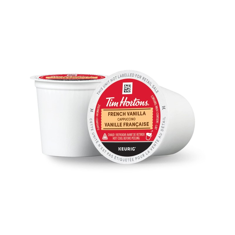 Tim Hortons French Vanilla Cappuccino Flavoured Coffee, Single Serve Keurig