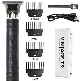 Durable Black Dragon Beard or Hair Trimmer with Cordless Rechargeable Kit Edgers Clippers
