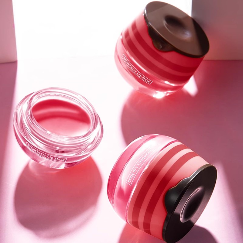 Ninnyi 4PCS Strawberry & Honey Bee Lip Balm, Moisturizing Lips