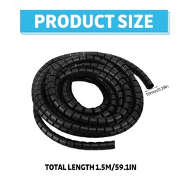 HEOUCH Pack of 5 Cable Sleeves, Flexible Cable Protection Tube, Cable Protection Pet from Chewing, Diameter 10 mm Cable Sleeve, for Bundling Cables, Cable Protection, Cable Management for TV Computers