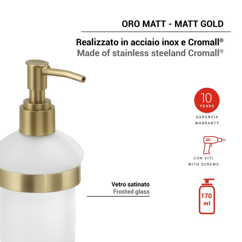 Gedy Tonal Soap Dispenser Matte Gold