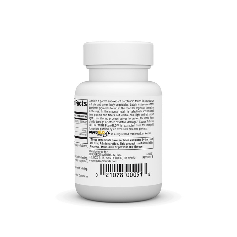 Source Naturals Lutein with FloraGLO, Antioxidant Carotenoid* -6 mg, 45