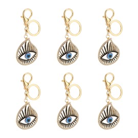 6pcs Blue Eye Keychain Portable Fashion Exquisite Three Dimensional Keychain for Car Keychain Bag Pendants