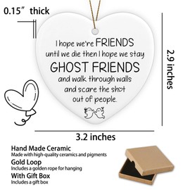 Friendship Gifts for Women Ceramic Ornament Keepsake Sign Heart Plaque Soul Sister BFF Long Distance Best Friend Bestie Birthday Gifts for Women