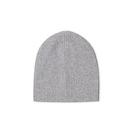 Style Republic Men’s Ribbed Beanie, 100% Cashmere, Soft & Stretchy, Warm Hat for Winter (Light Gray)