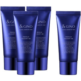 &GINO Men's BB Cream Premium Face Art BB3 Pieces + 1 Service Set, 1.1 oz (30 g), SPF47 PA+++ Skin Tone Correction, Skin Care, Sebum Absorption