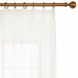 DotheDrape Pinch Pleat Sheer Curtain 70 Width 92 Inch Long for Living Room, Sliding Door, 1 Panel, Cream White